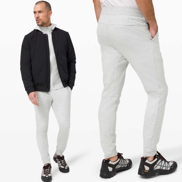 Lululemon City Sweat Pant Slim Heathered Ultra Light Grey Sea Salt Athletic - Picture 1 of 9